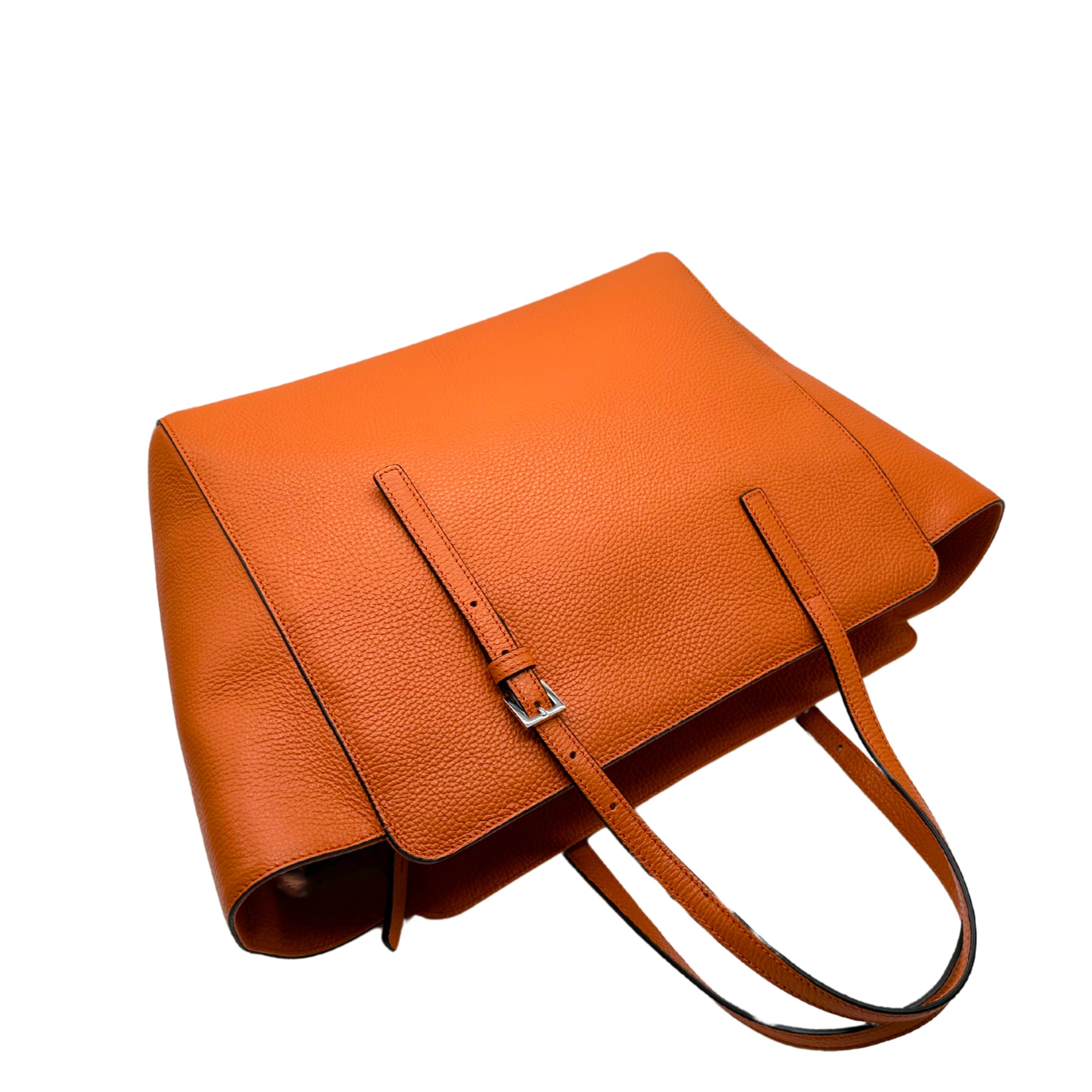 Stylish Large Journée Bag in Cognac | Grained cowhide | Versatile