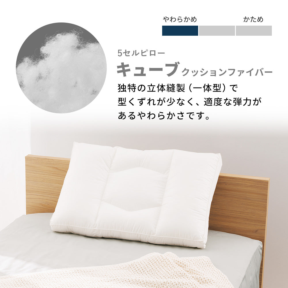 5セルピロー キューブ・クッションファイバー 快眠枕 柔らかめ – LOFTY