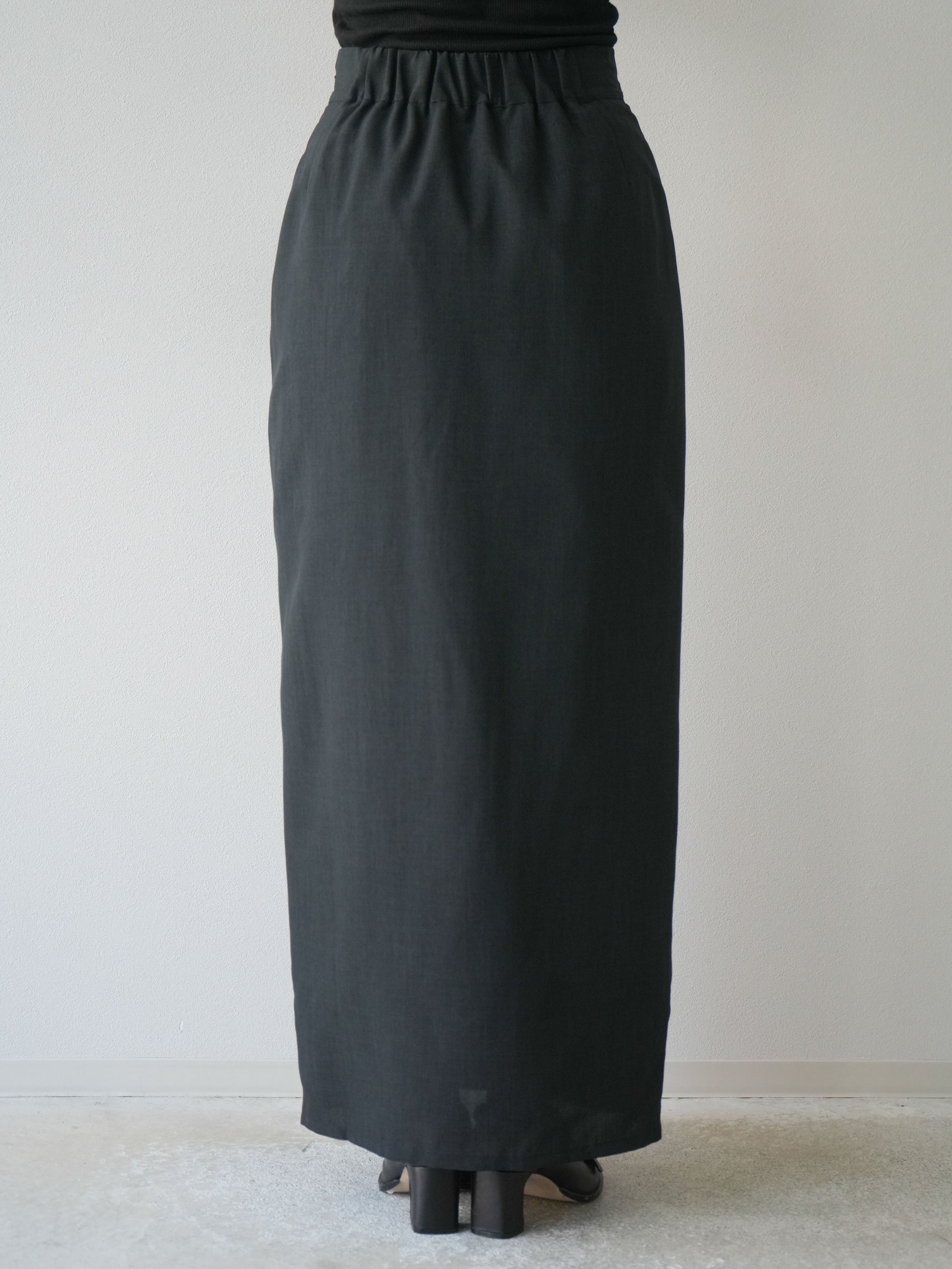 予約]リネンライクZIPスリットタイトスカート/ブラック – Lumier