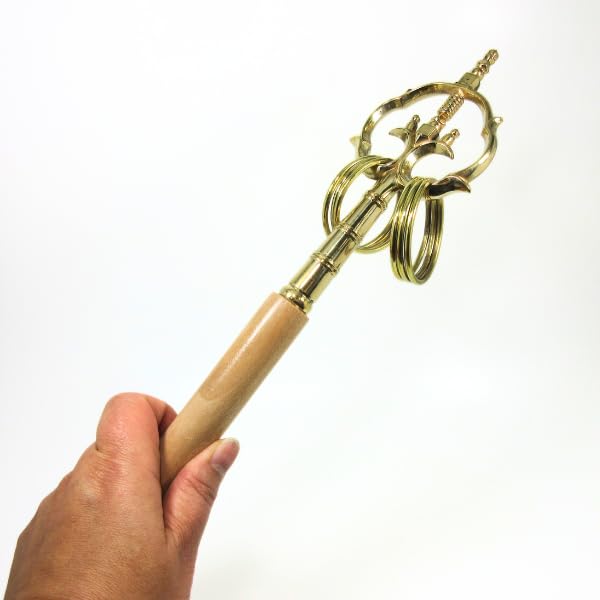 Amazon.co.jp: 密教法具 錫杖 しゃくじょう 禅杖 法杖 長さ約35cm