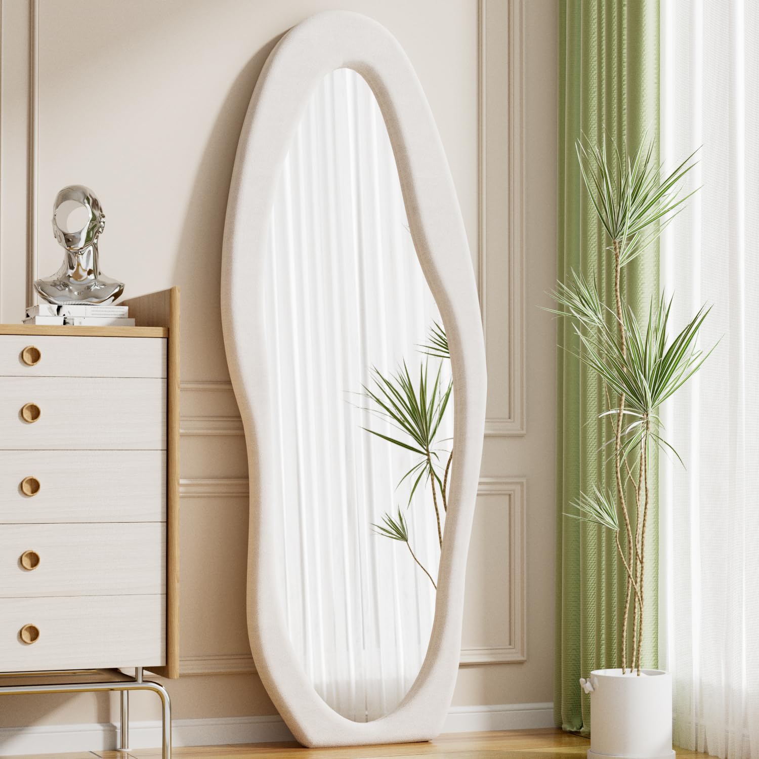 Amazon.com: ZMYCZ Wavy Floor Mirror, Irregular Full Length Mirror