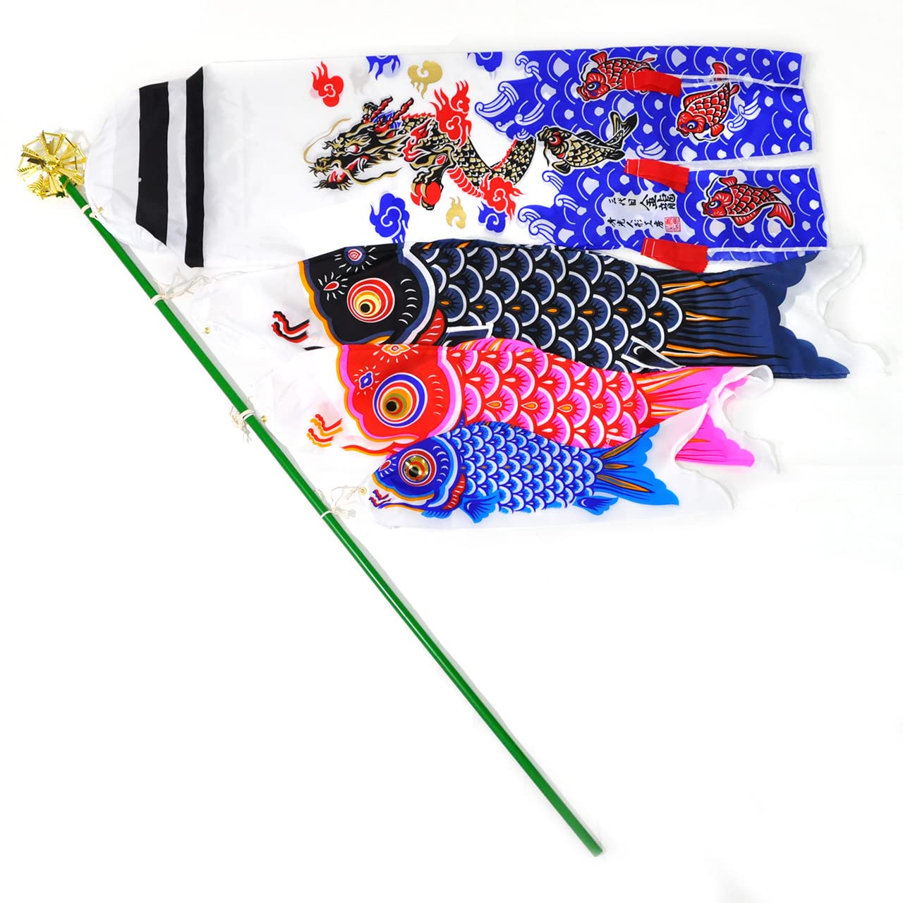 Amazon | 鯉のぼり1m金昇龍吹き流しこいのぼりフルセット 三代目金龍作