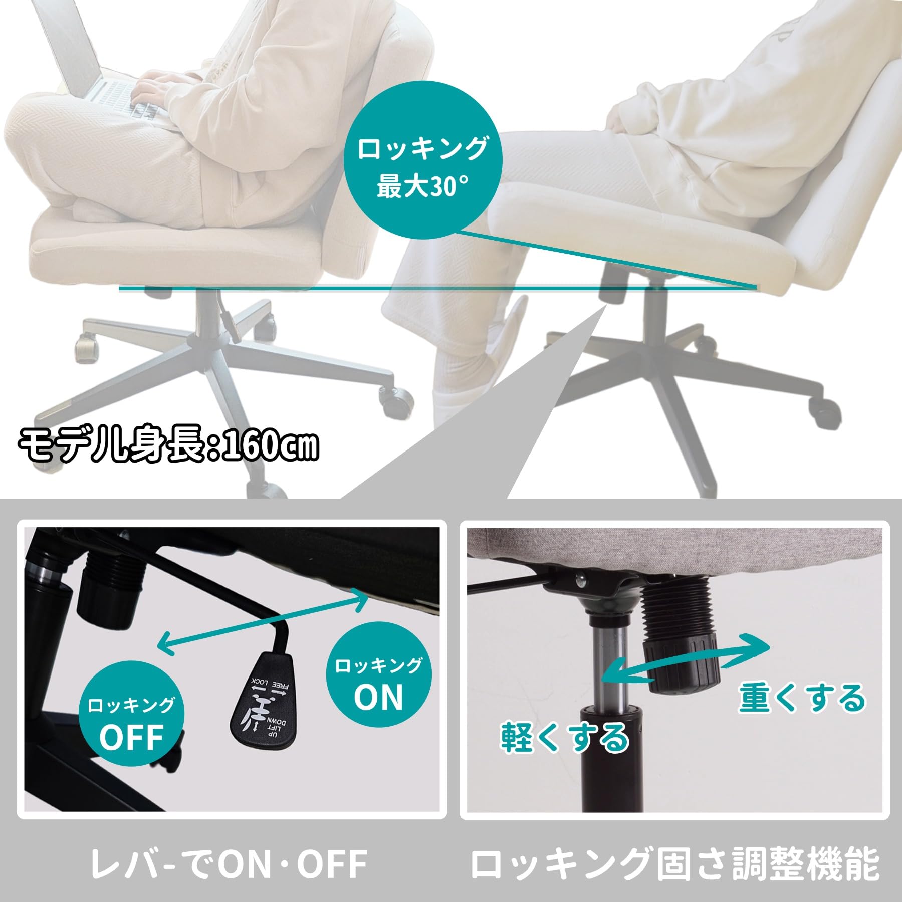 Amazon.co.jp: GiliMax デスクチェア あぐらチェア 座面 広い 幅65CM