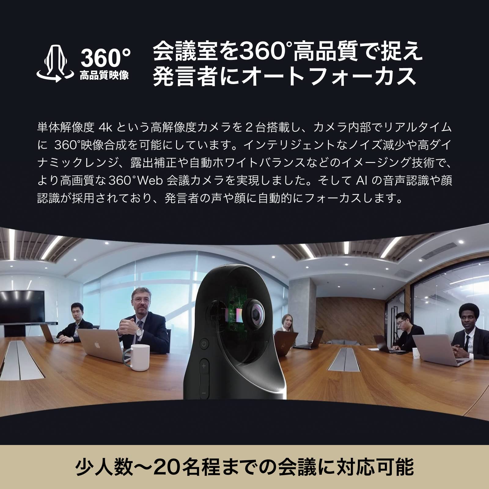 Amazon.co.jp: Kandao Meeting Pro 会議用webカメラ 多人数用 360度 4K