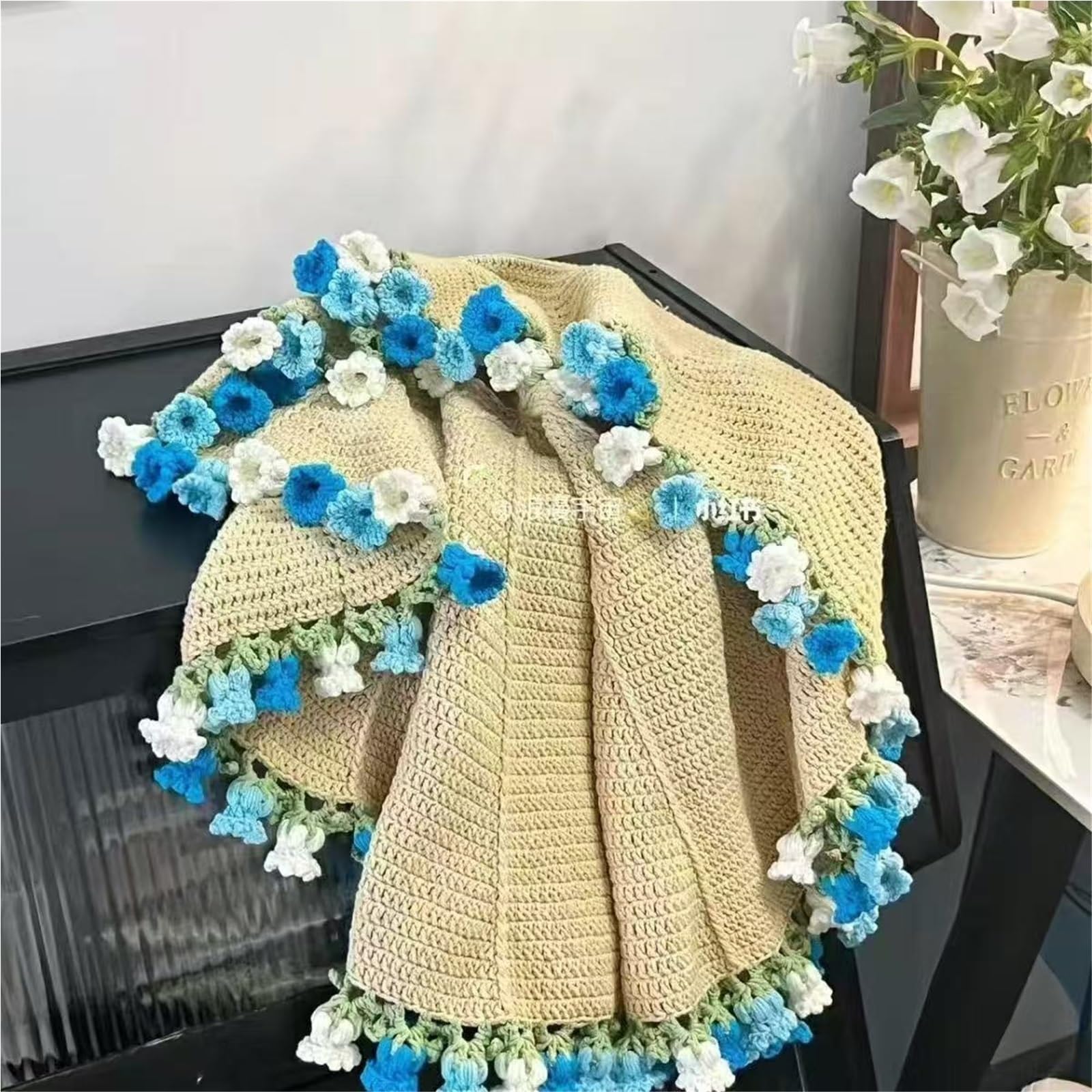 Amazon.co.jp: 70cmブーケブランケットかぎ針編みキット、花、ピンクの