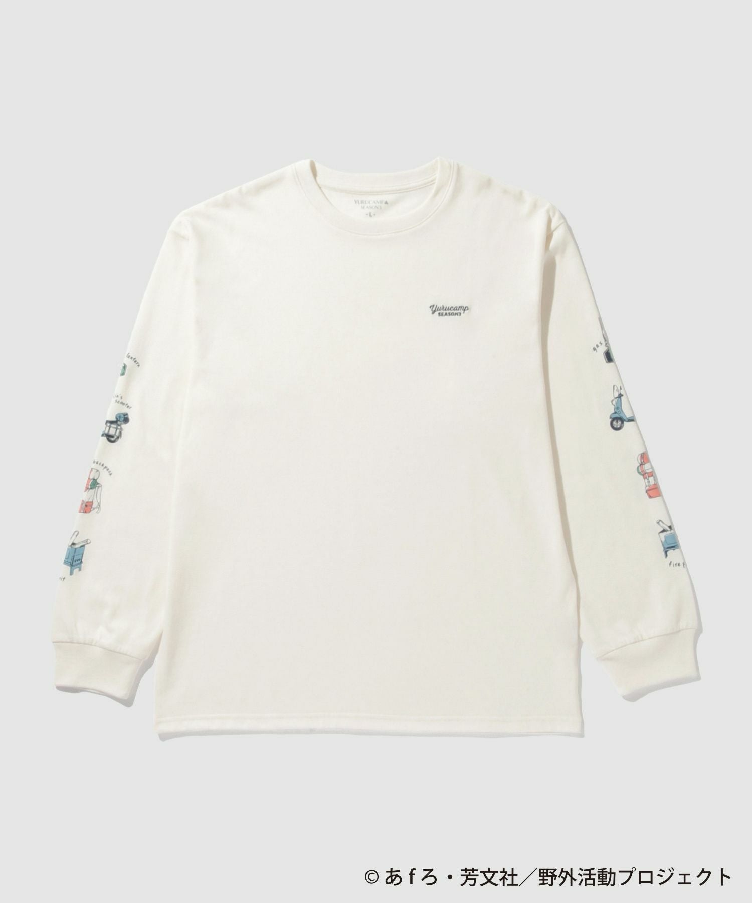 ゆるキャン△ SEASON3』 袖プリント長袖Tシャツ ホワイト メンズ