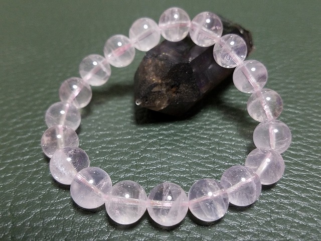 ピンクレムリアンシードクリスタルブレスレット5A☆10mm×19珠☆内周