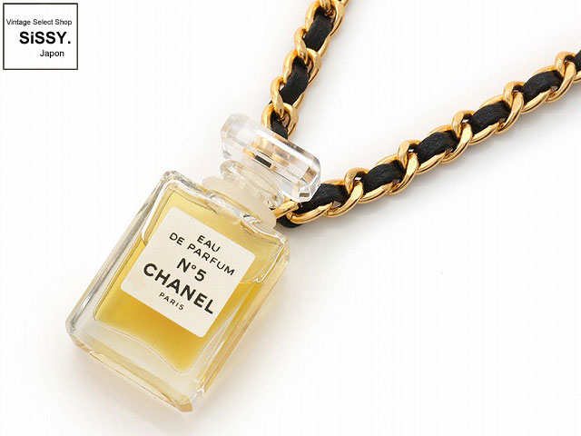 CHANEL シャネル チェーン ネックレス 香水ペンダント No5 ゴールド
