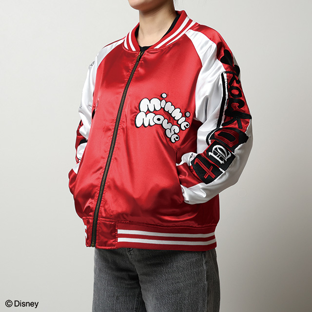 キャラジャン】ディズニー ミニー レッドガール スカジャン(L