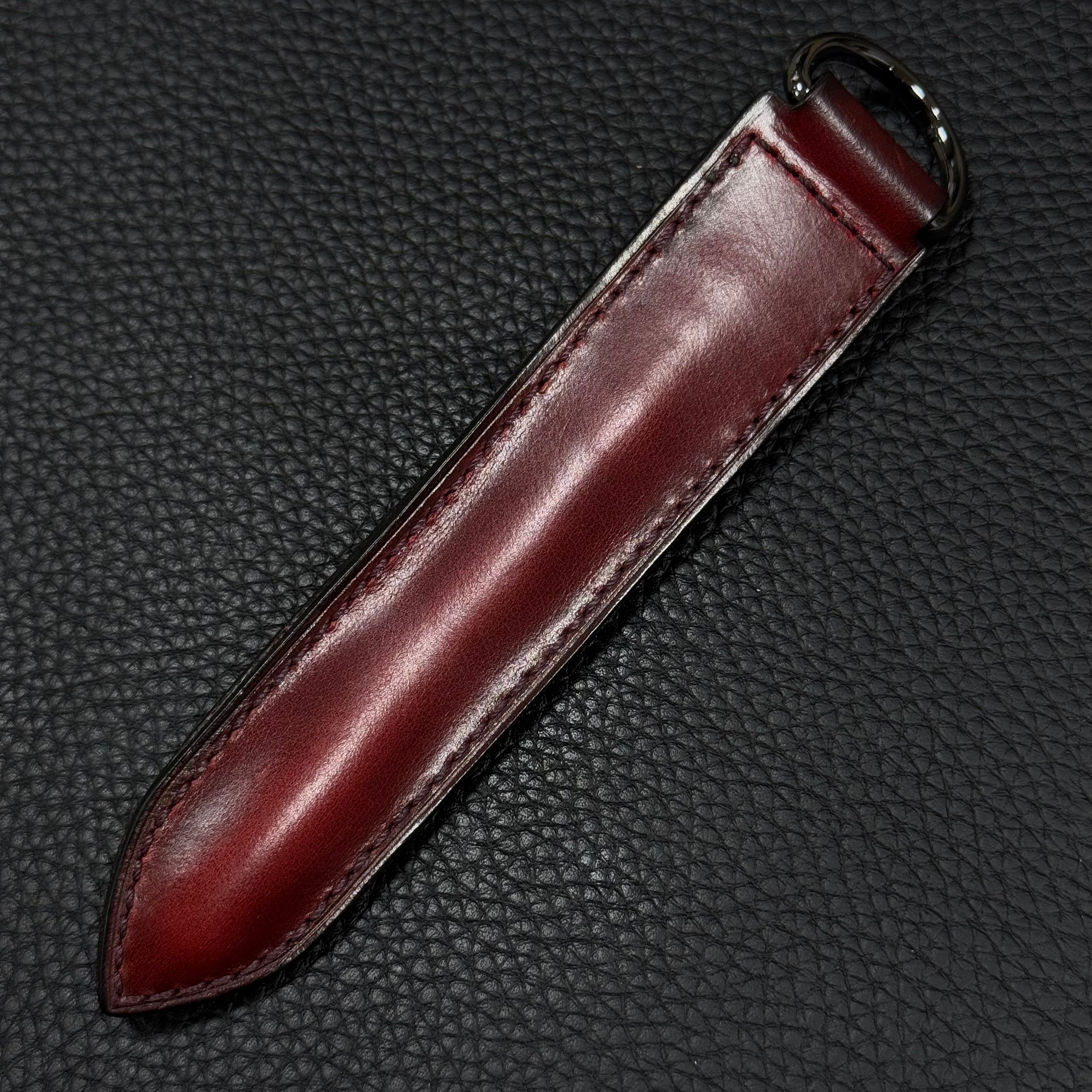 ストラップ型ペンホルダー｜イタリアンレザー｜シグナルレッド – 松下庵