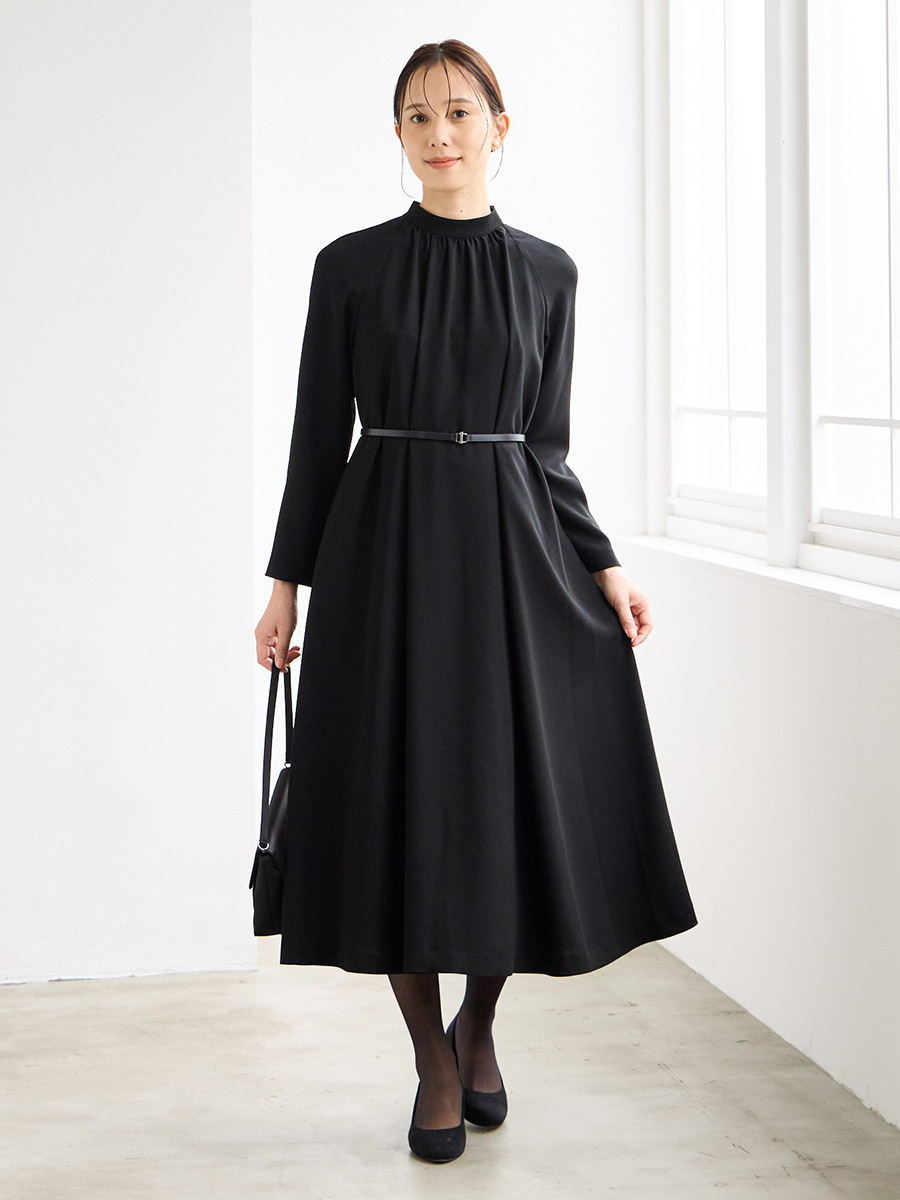 喪服・礼服】【ウォッシャブル】ラグランスリーブテントラインブラック