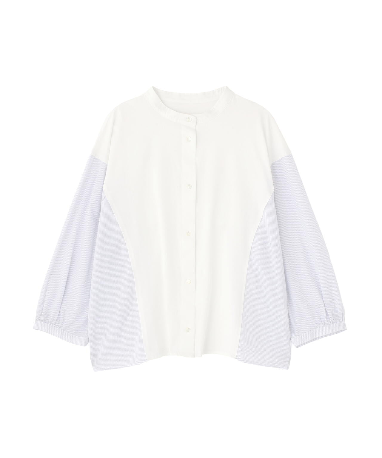 セルロースレーヨンスムースドッキング7分袖ブラウス | human woman