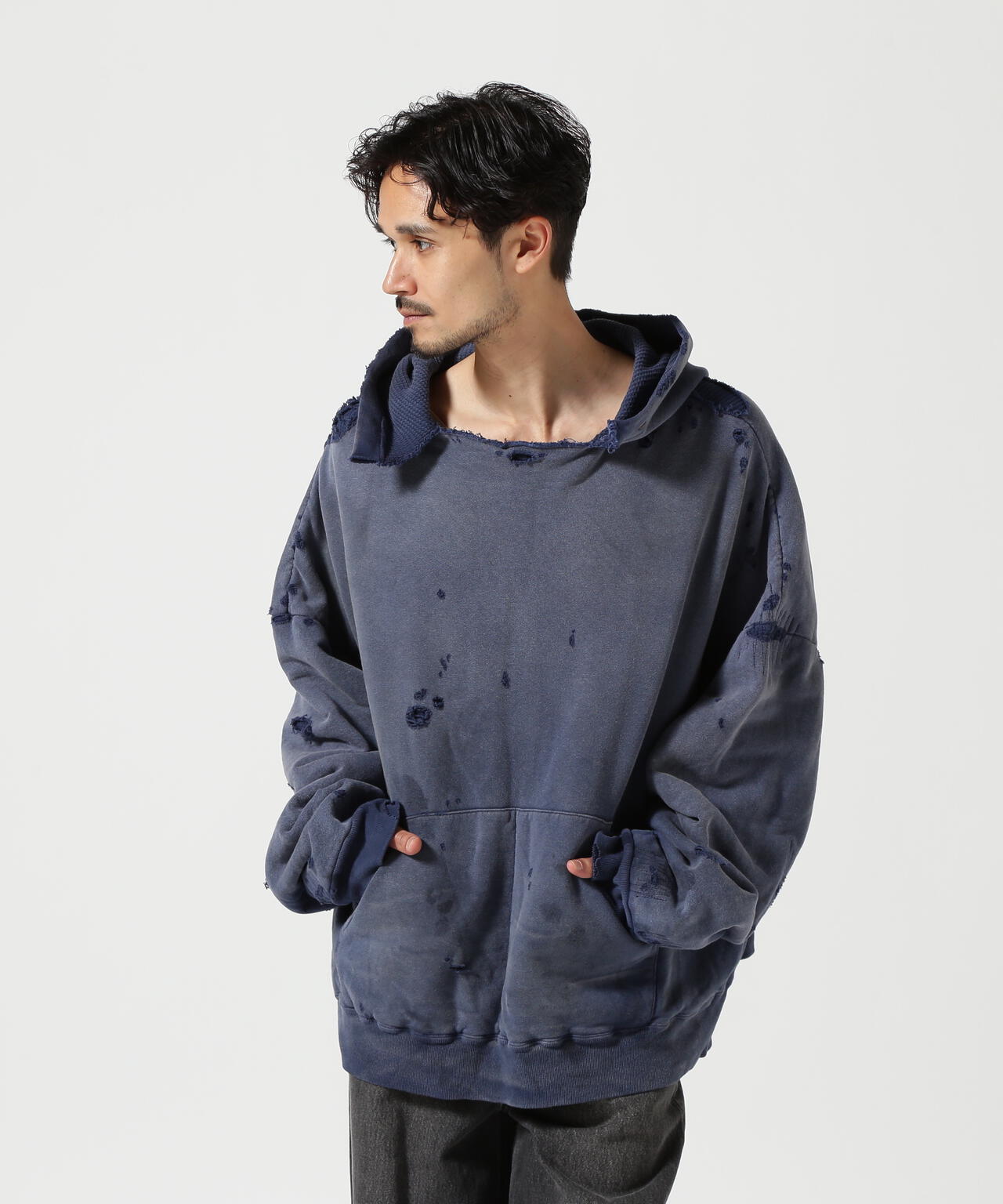 READYMADE/レディーメイド/DOUBLE FACE HOODIE/NAVY | ROYAL FLASH