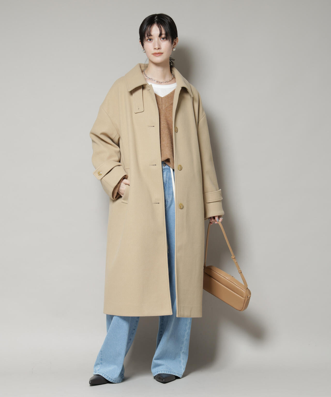 メルトンジャージーステンカラーコート | NANO universe（ナノ