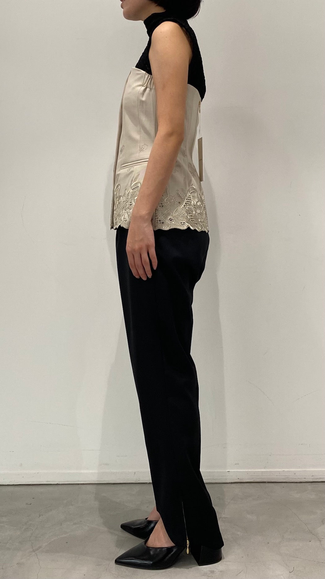 Morpho embroidery bustier (Black)