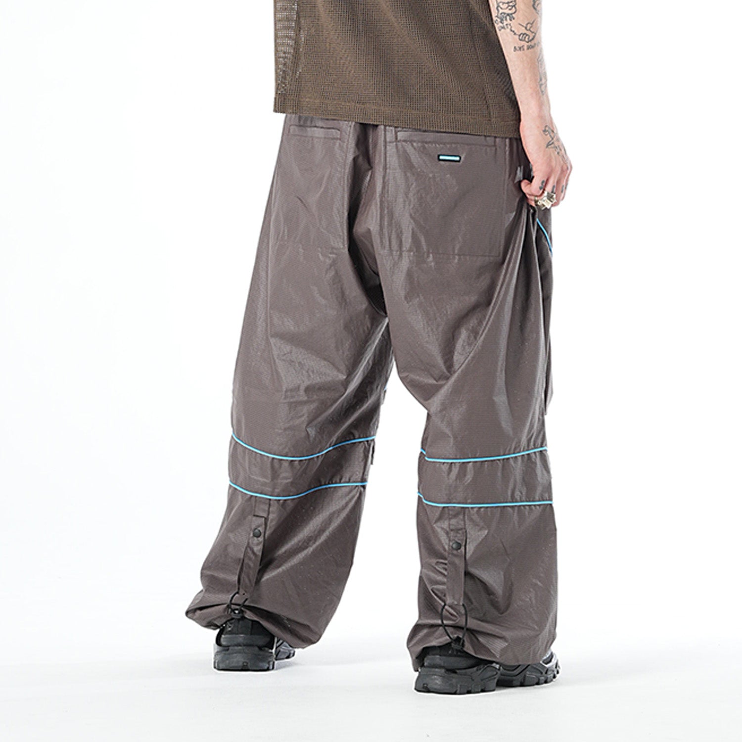 MUZE TURQUOISE LABEL - PIPING WIDE PANTS(BROWN)ミューズ パイピング