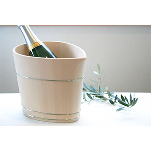 檜 シャンパンクーラー しずく | 中川木工芸 比良工房