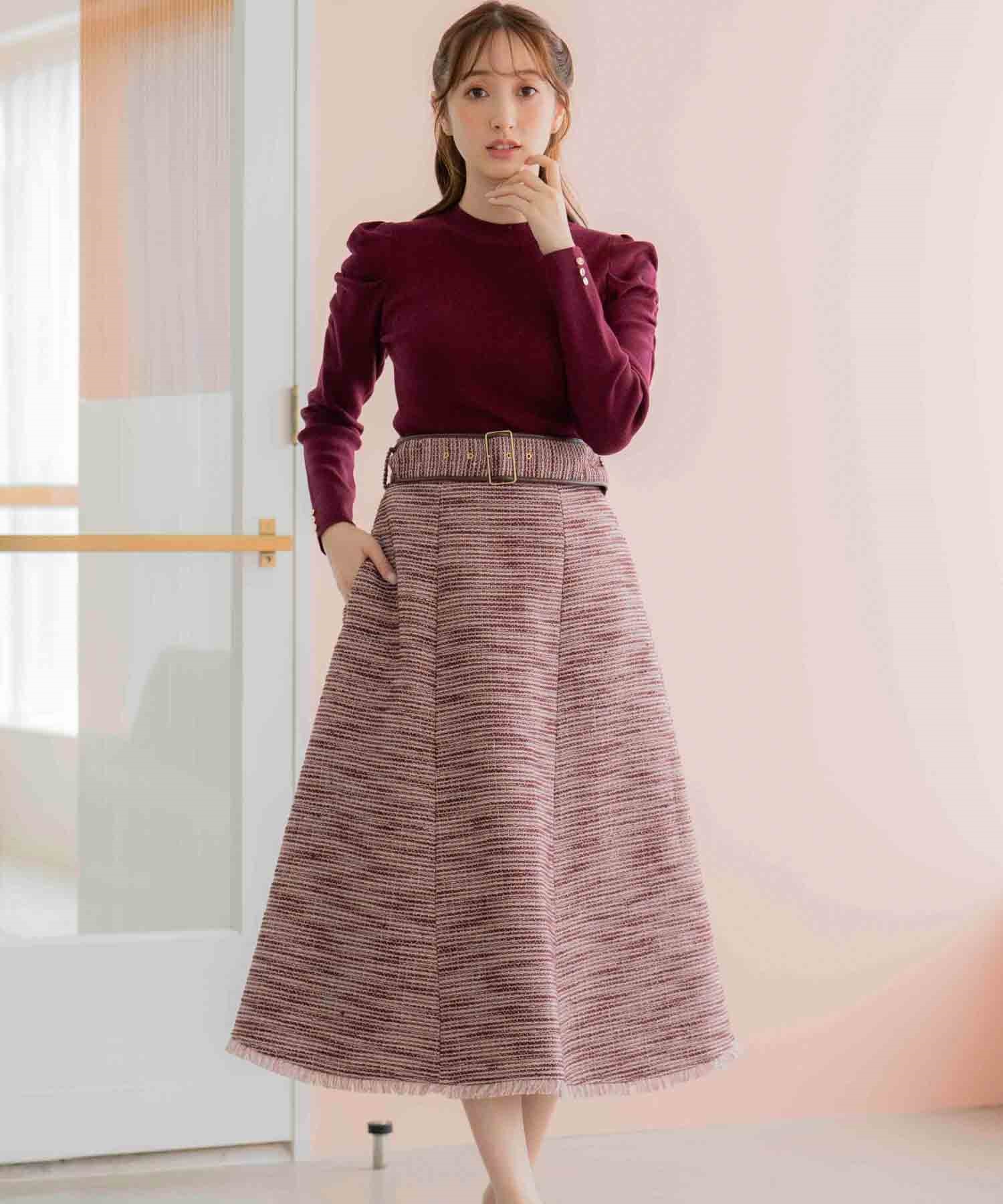 配色ベルトツイードスカート | フレアスカート | NOELA OFFICIAL WEB STORE