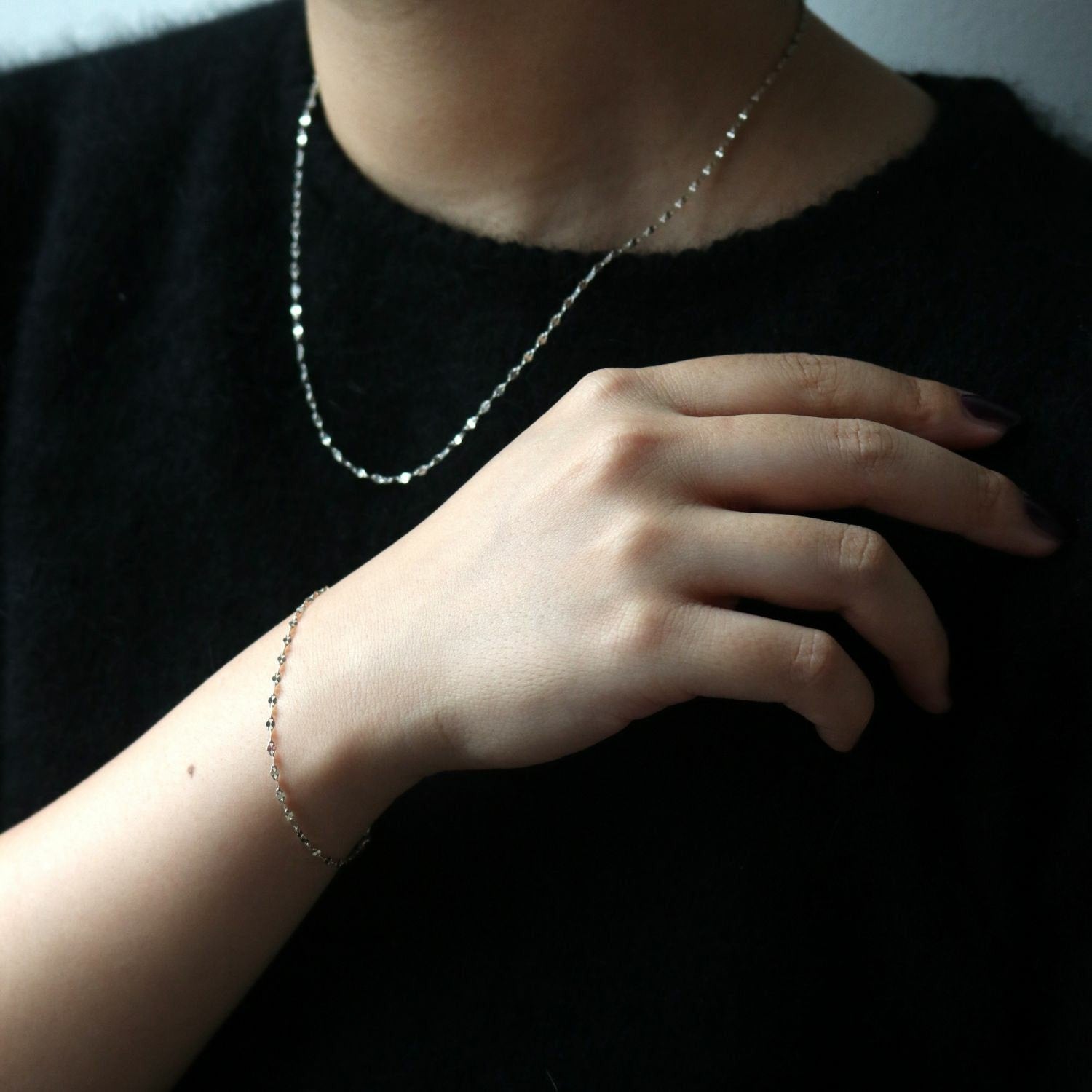 WEB限定】シルバーネックレス／ブレスレットセット｜ネックチェーン