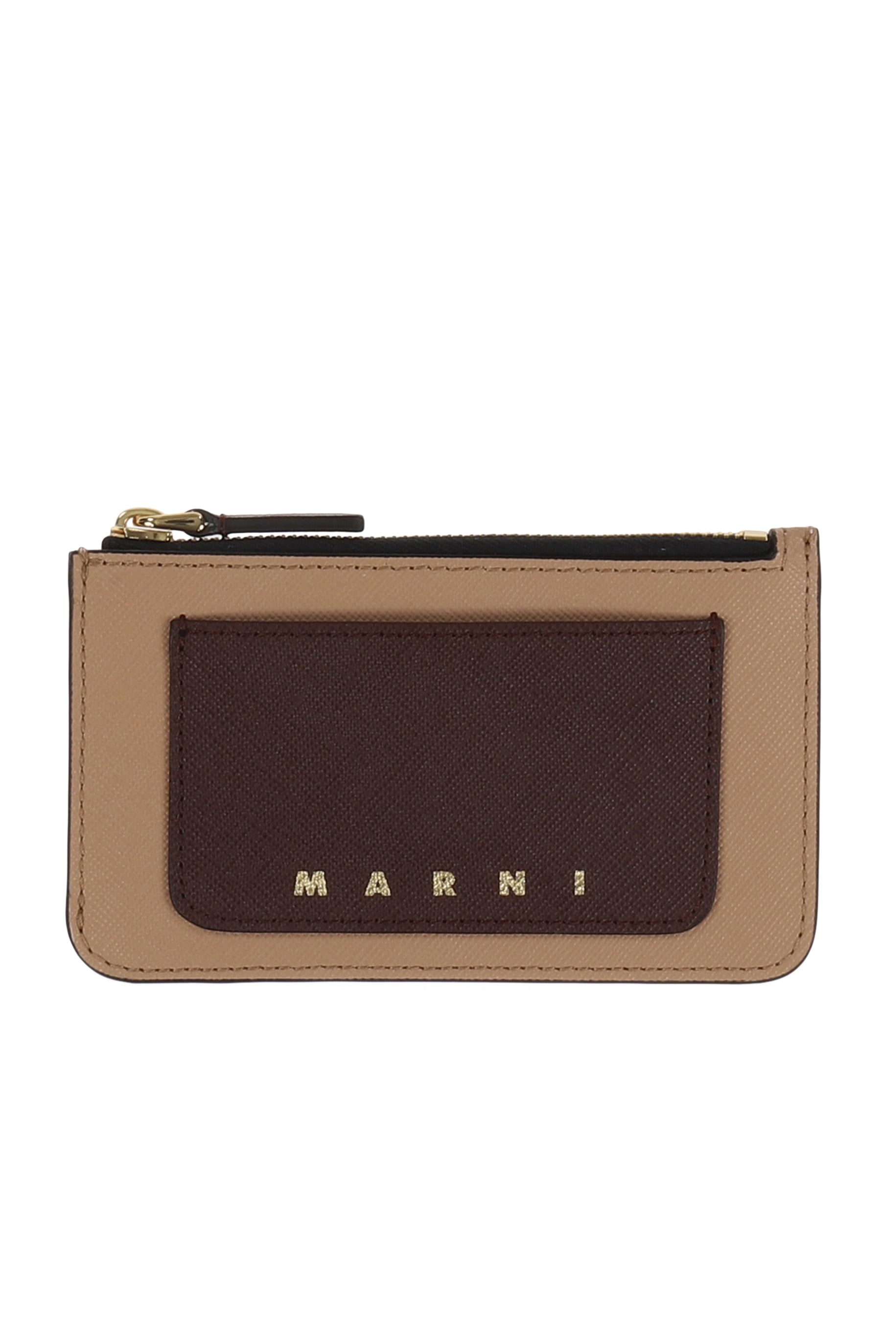 MARNI マルニ SS26 ZIPPED CARD HOLDER / CINDER ROSE POMPEI