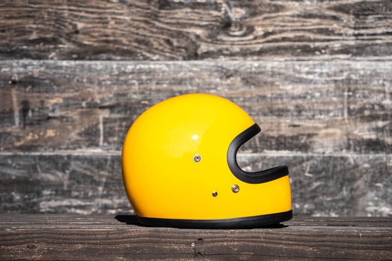 BEETLE STR FULL FACE HELMET (オレンジ/黒革ダブルストラップ)