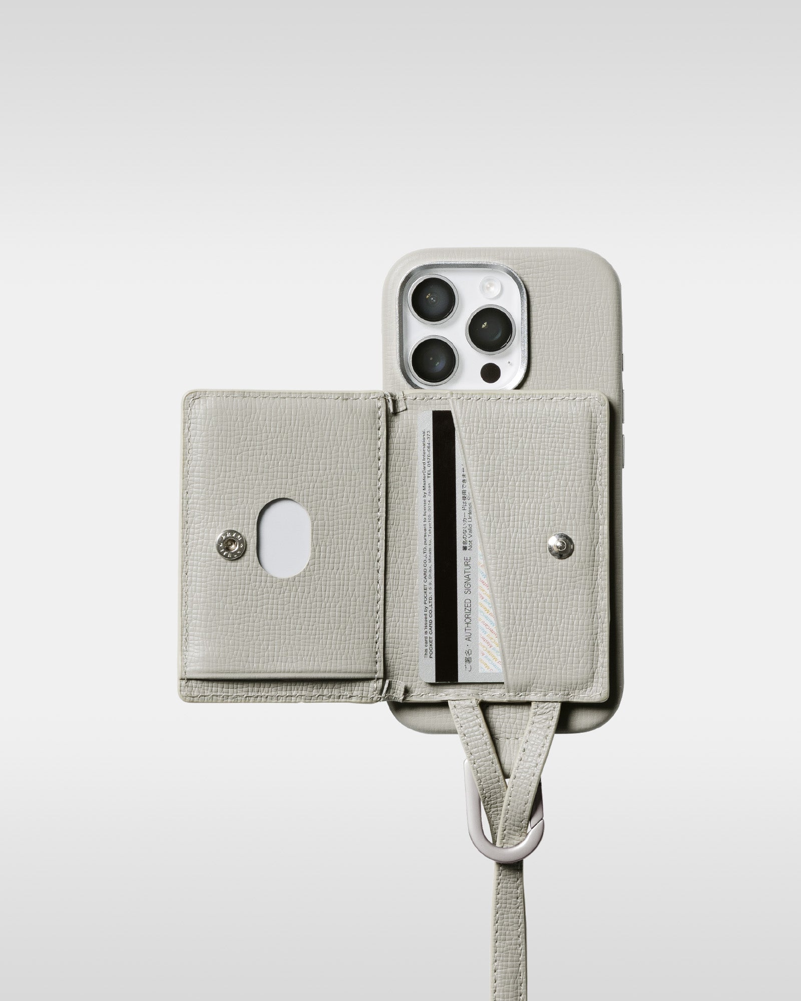 レザー製 iPhoneケース セット / 長さ調節可能 ストラップ付