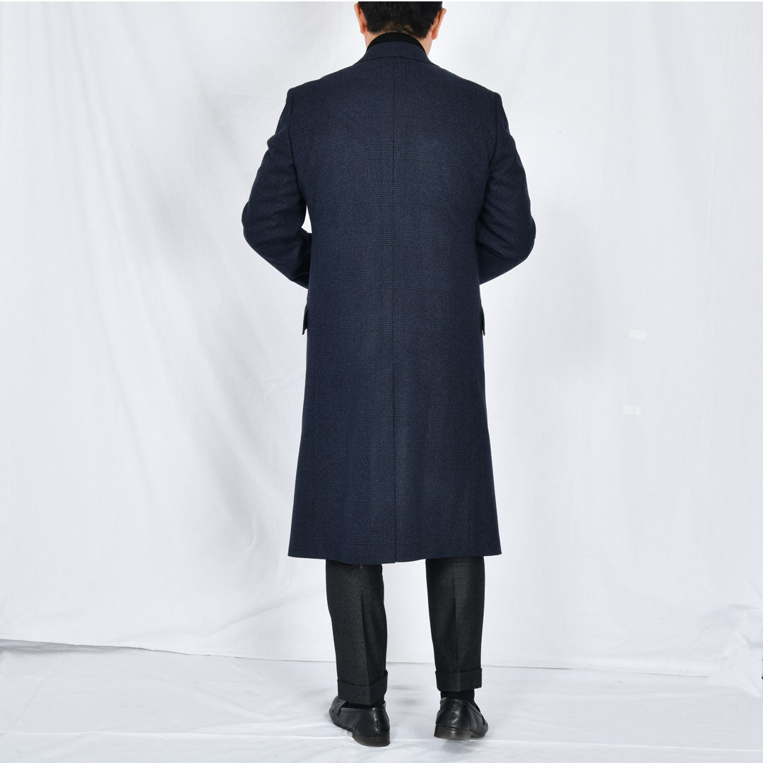 ティモシーエベレスト】ウールカシミヤビーバーチェック柄チェスター