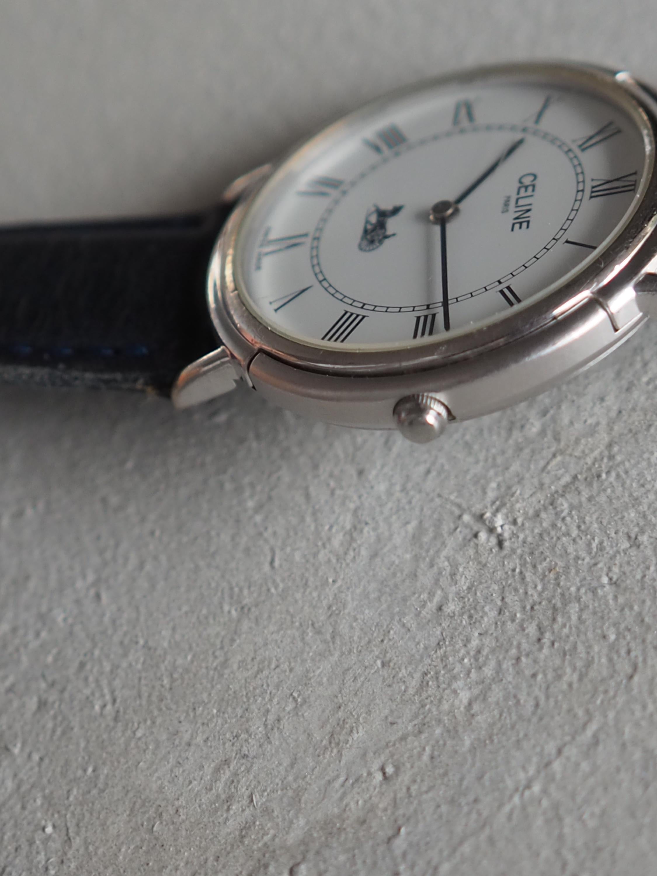 CELINE セリーヌ ラウンド ウォッチ 腕時計 シルバー ユニセックス