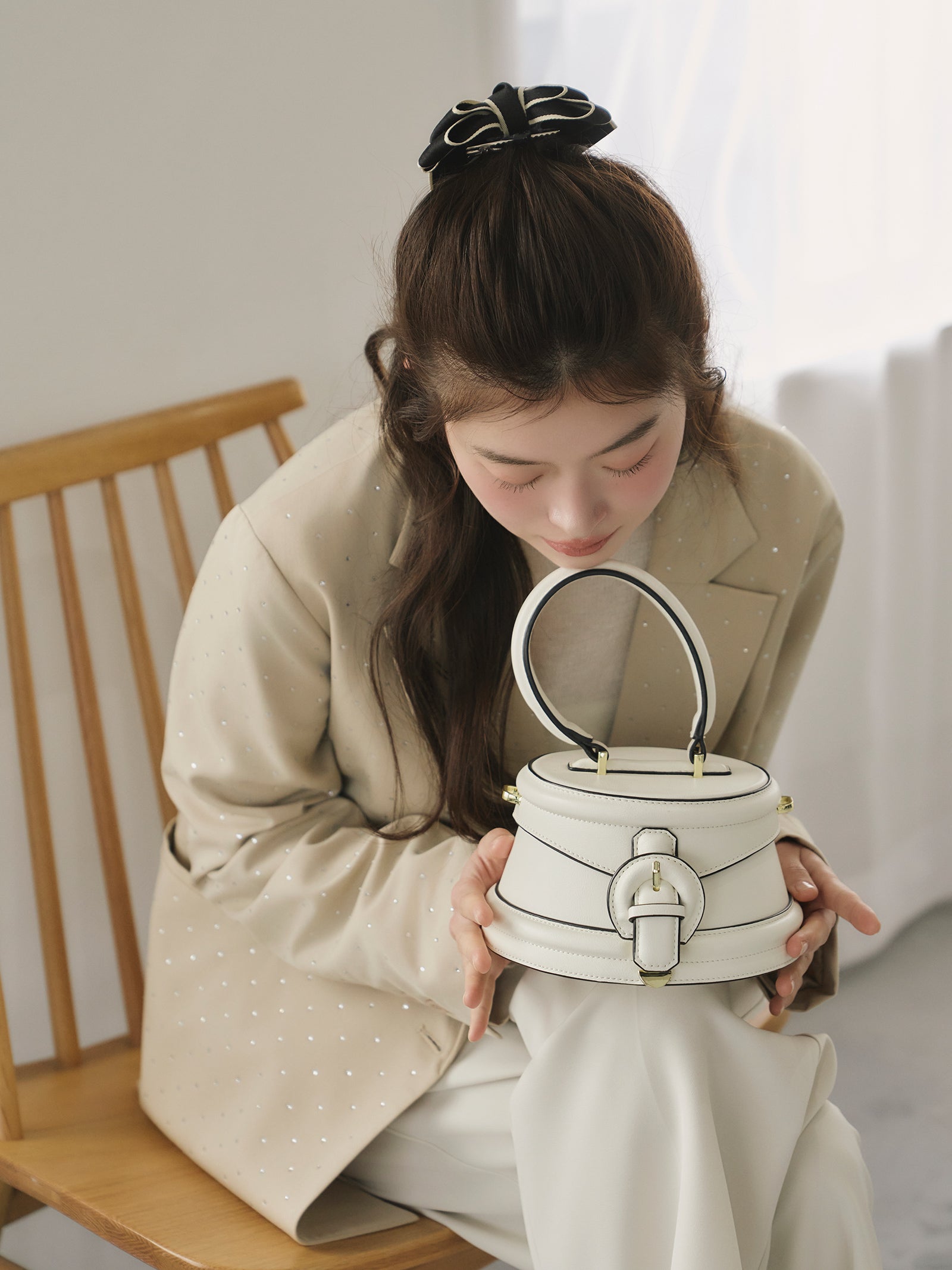 ラウンドレトロボックスバッグ