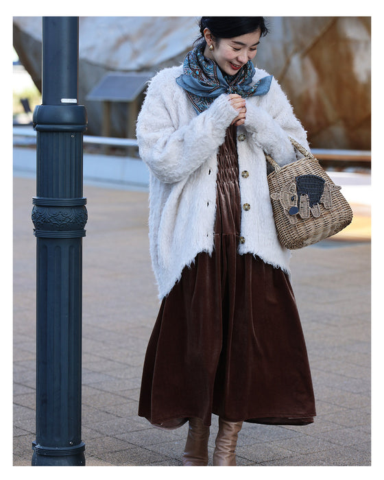 上品な大人の艶ベロア調シャーリングワンピース – ONE PEACE ONLINE