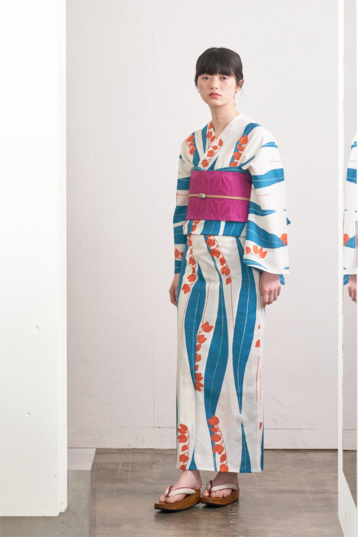 大塚呉服店オリジナル浴衣 すずらん ミントオレンジ