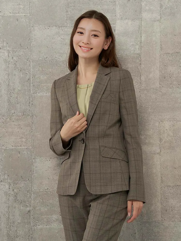 ネイビー 【WEB限定】グレンチェックスーツ テーラージャケット ライト