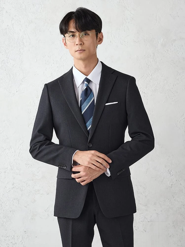 WOOLY WASH SUIT》WEB限定スーツ【洗える/ウールライク】ストライプ