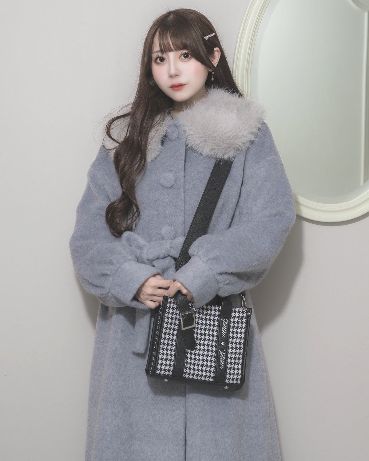 ファーカラーシャギーロングコート – pium