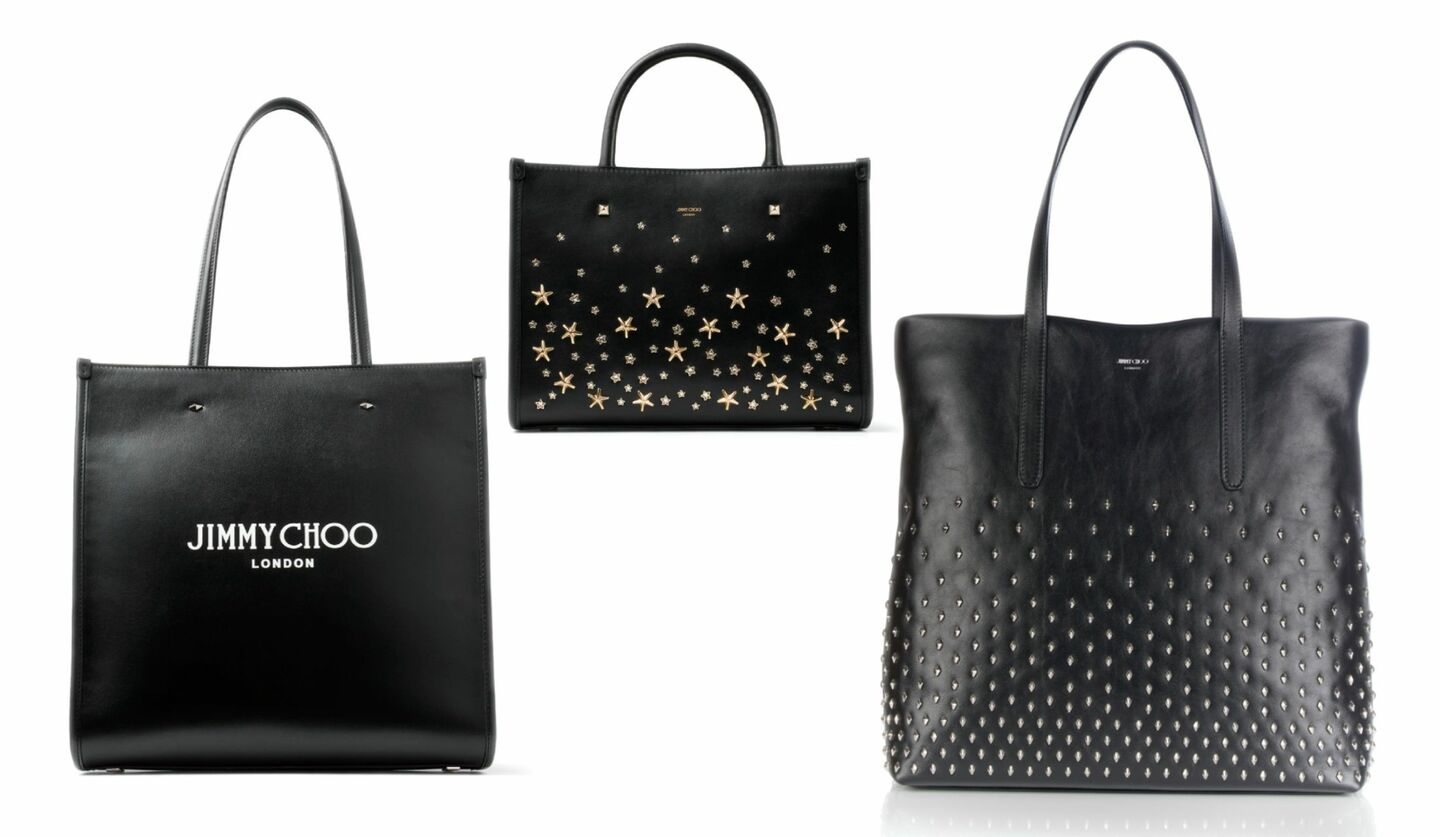 ジミー チュウ】艶やかブラックレザーにキャッチーな魅力を添えた