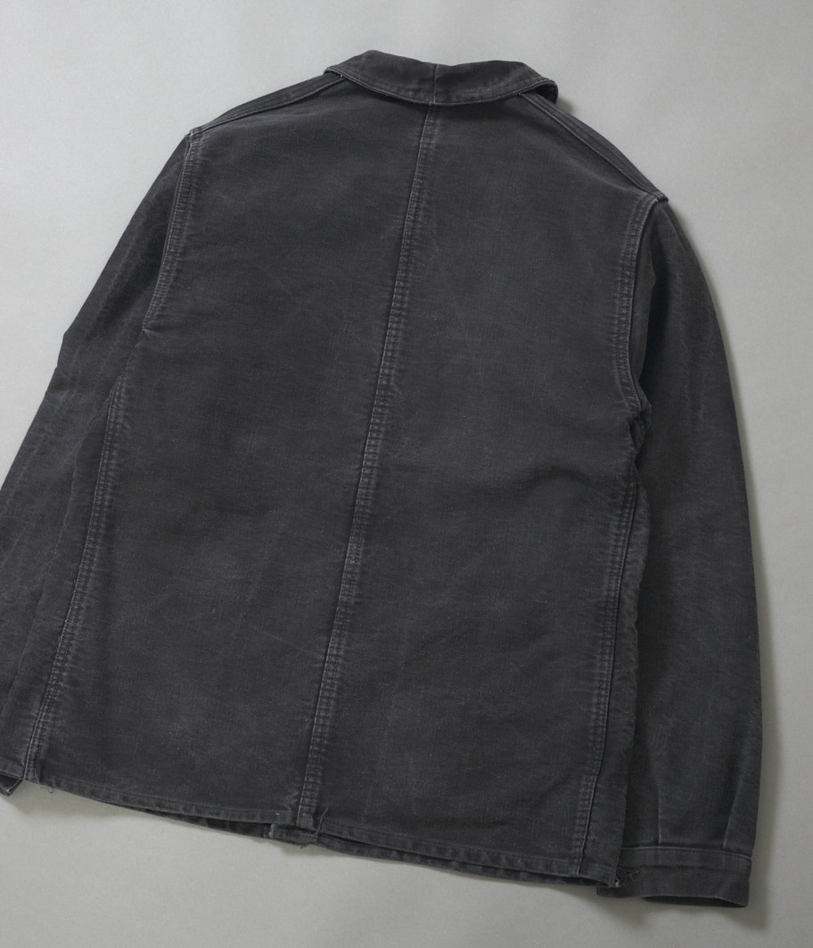 60's ブラックモールスキンフレンチワークジャケット - Fresh Service