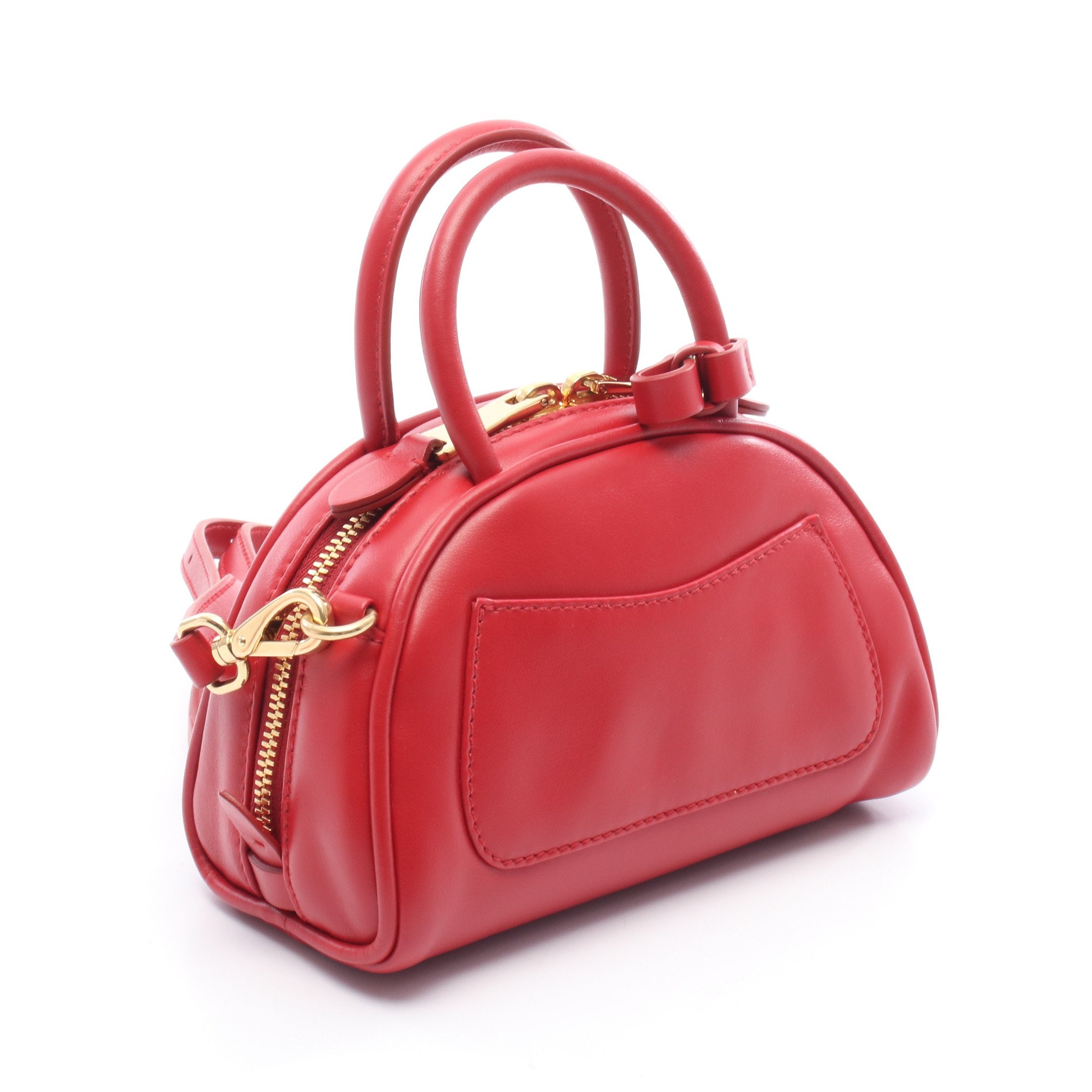 ハンドバッグ ミニボストンバッグ レザー レッド 2WAY ミュウミュウ