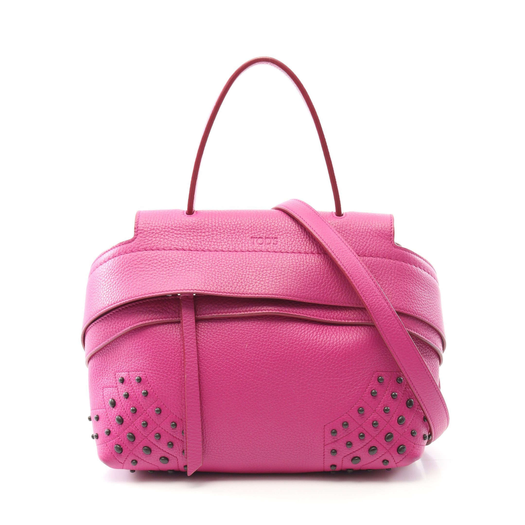 WAVE BAG ウェーブバッグ ハンドバッグ レザー ピンクパープル 2WAY