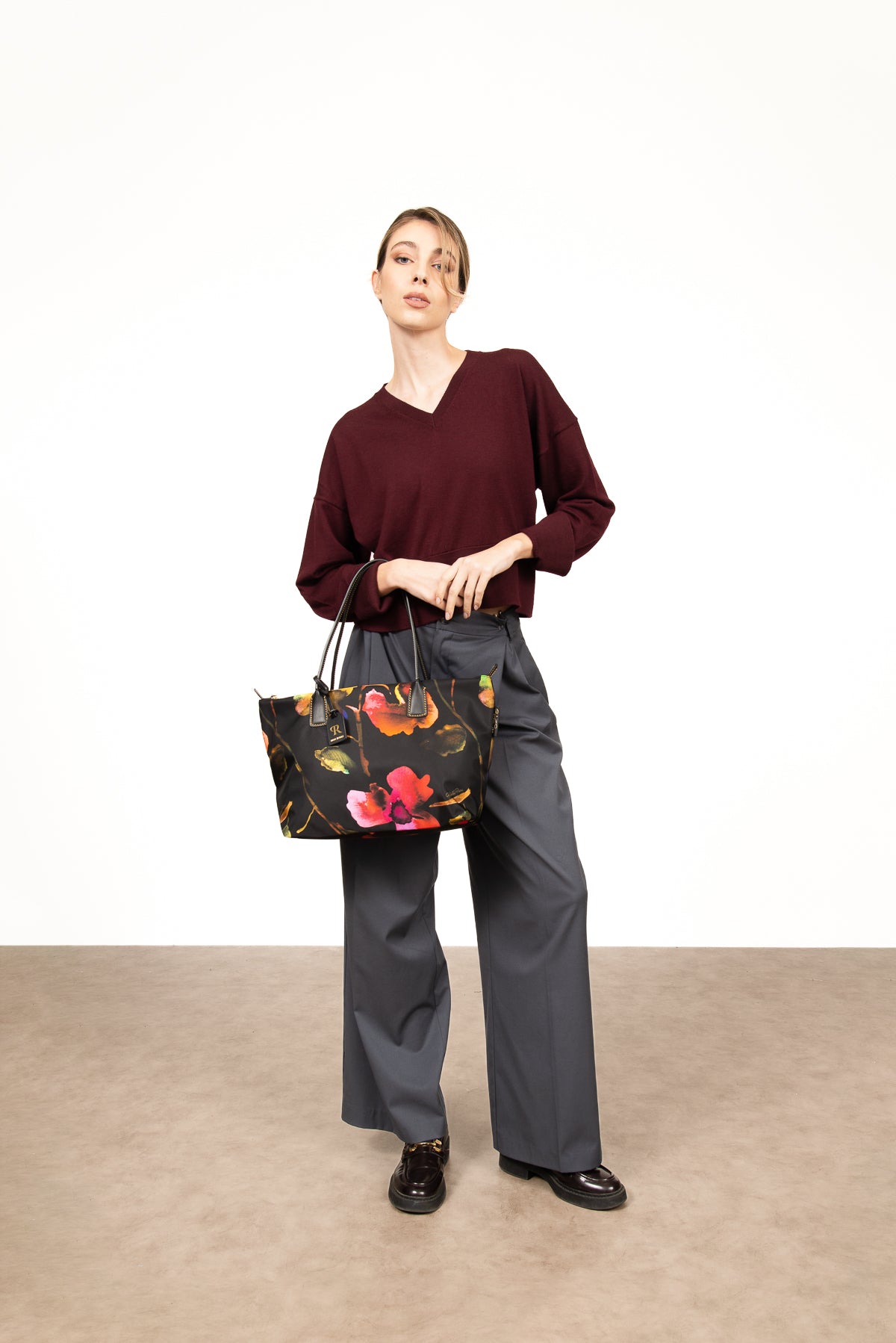 Robertina Large Flower Black | Tote Bag - Roberta Pieri