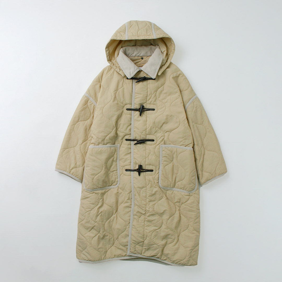 KHA:KI（カーキ） ミリタリー キルト ダッフルコート / レディース
