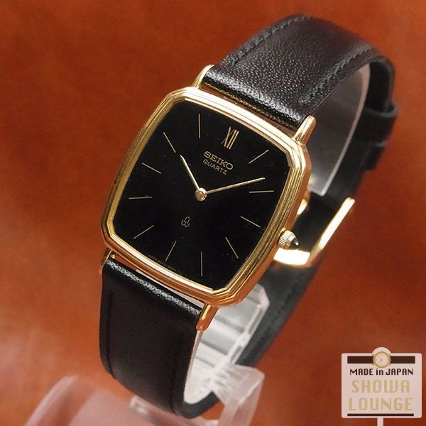 セイコー SEIKO クオーツ 2針 14YG/SS 黒文字盤 6020-5430 SEIKO QUARTZ