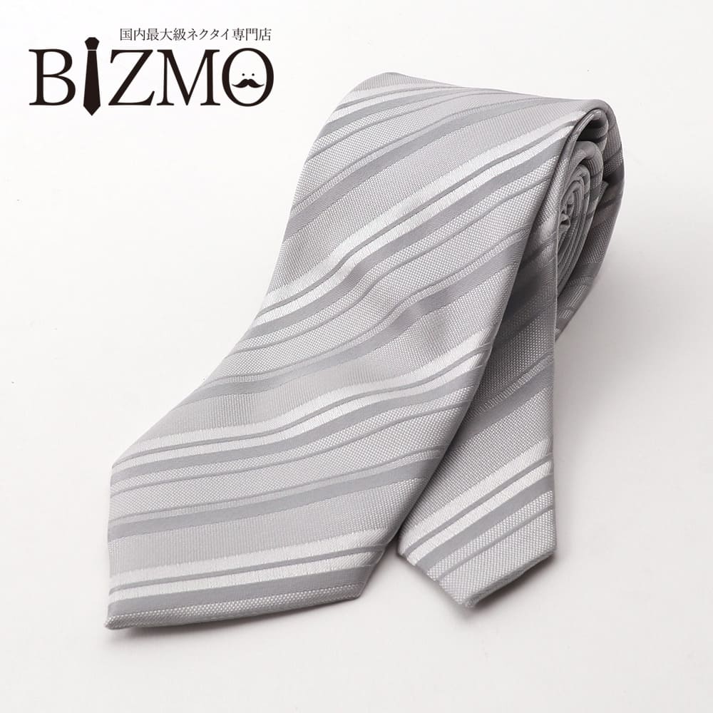 楽天市場】洗えるネクタイ ストライプ シルバー グレー 7cm幅