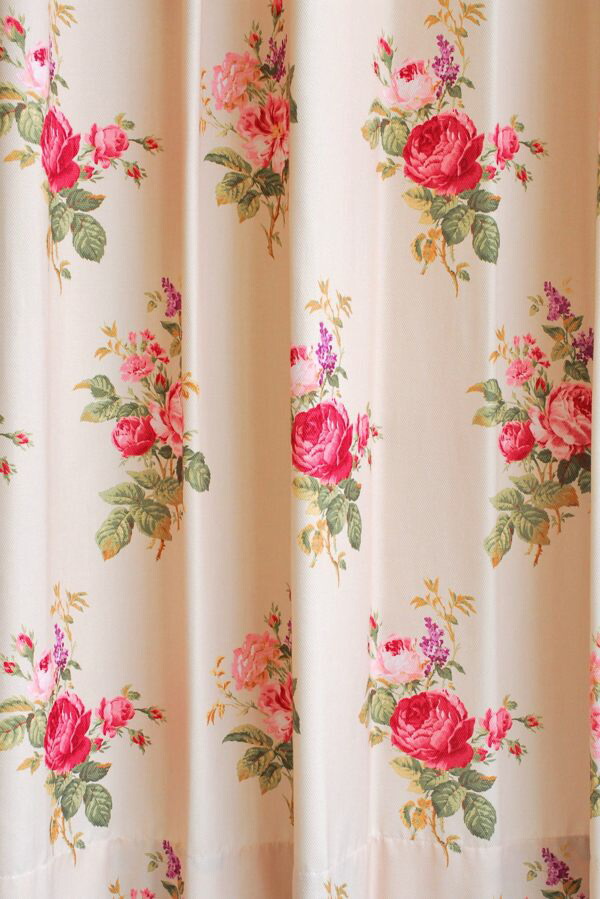 楽天市場】【2倍ヒダ】 オーダーカーテン 薔薇柄 「オールドローズ