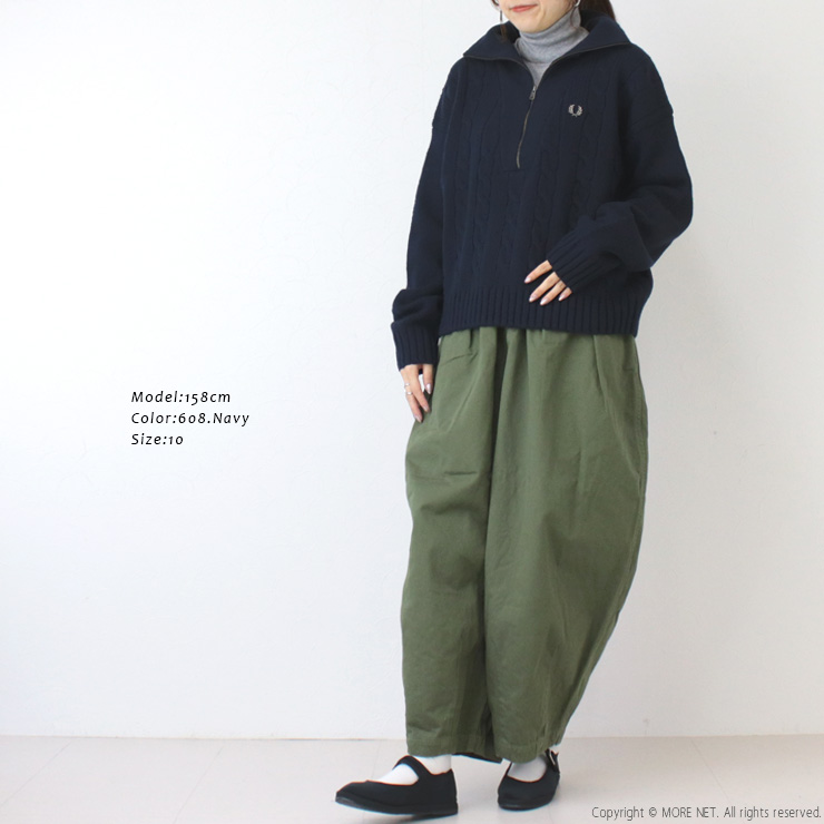 FRED PERRY（フレッドペリー） ハーフジップケーブルニットジャンパー