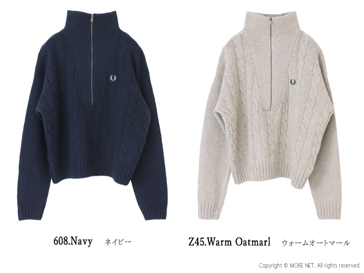 FRED PERRY（フレッドペリー） ハーフジップケーブルニットジャンパー