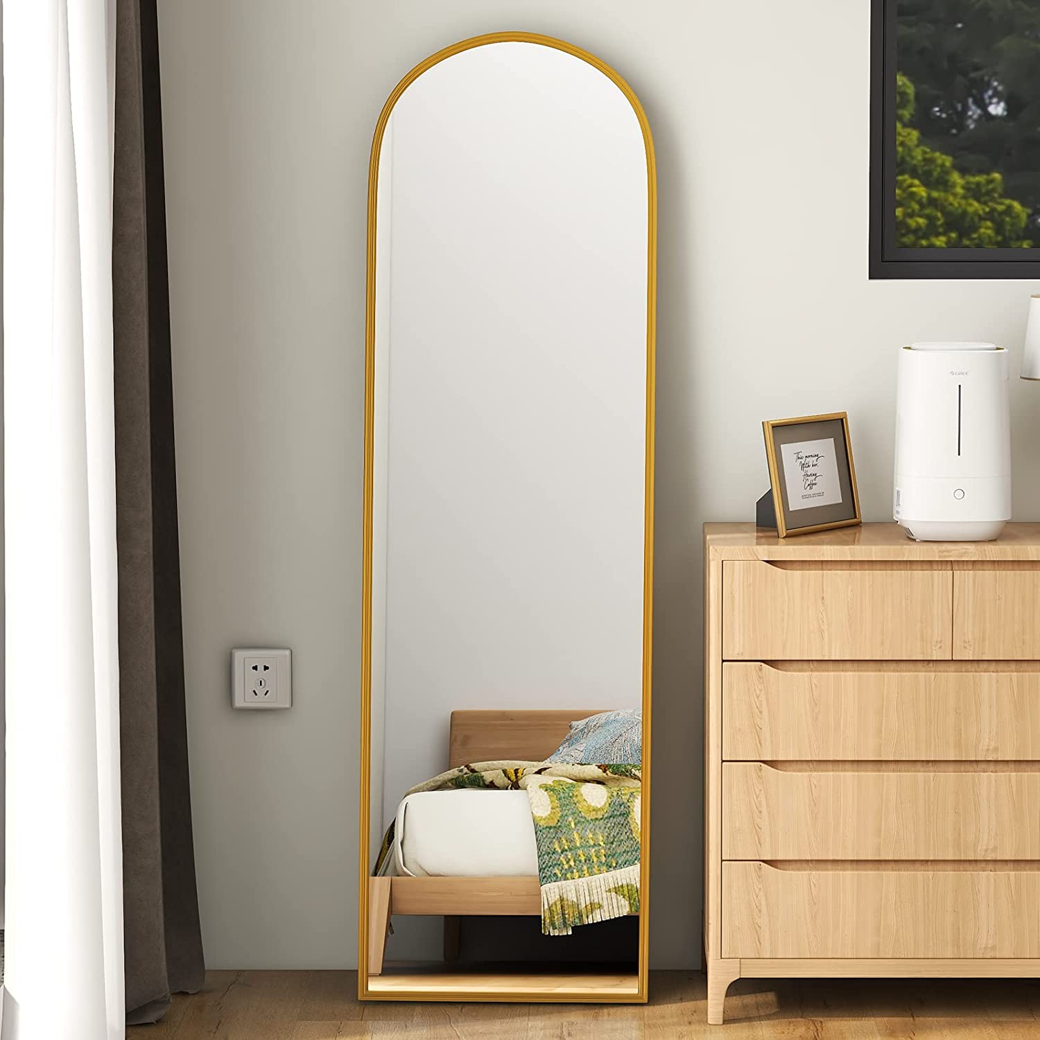 ミルオ君の鏡工房 スタンドミラー アーチ型 160x50cm 姿見 全身鏡