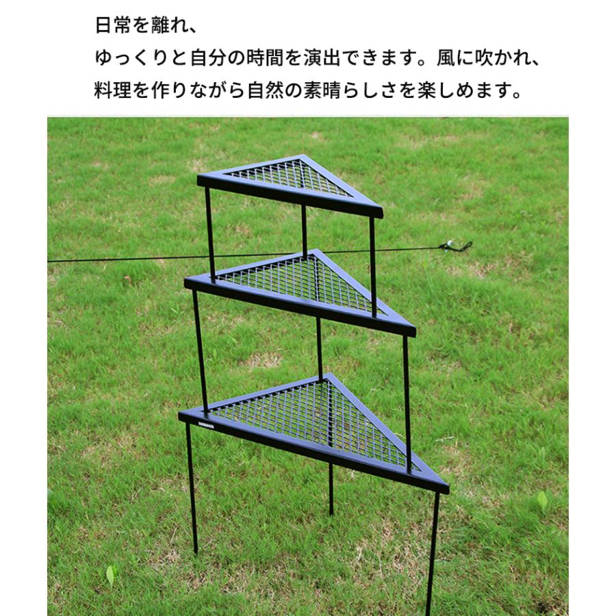 3個セット 三角テーブル 直火OK アウトドアテーブル 取り付け簡単