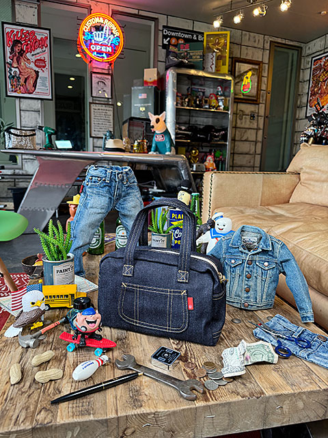 アライヤン デニム ミニ ボストンバッグ （インディゴ） 岡山産デニム