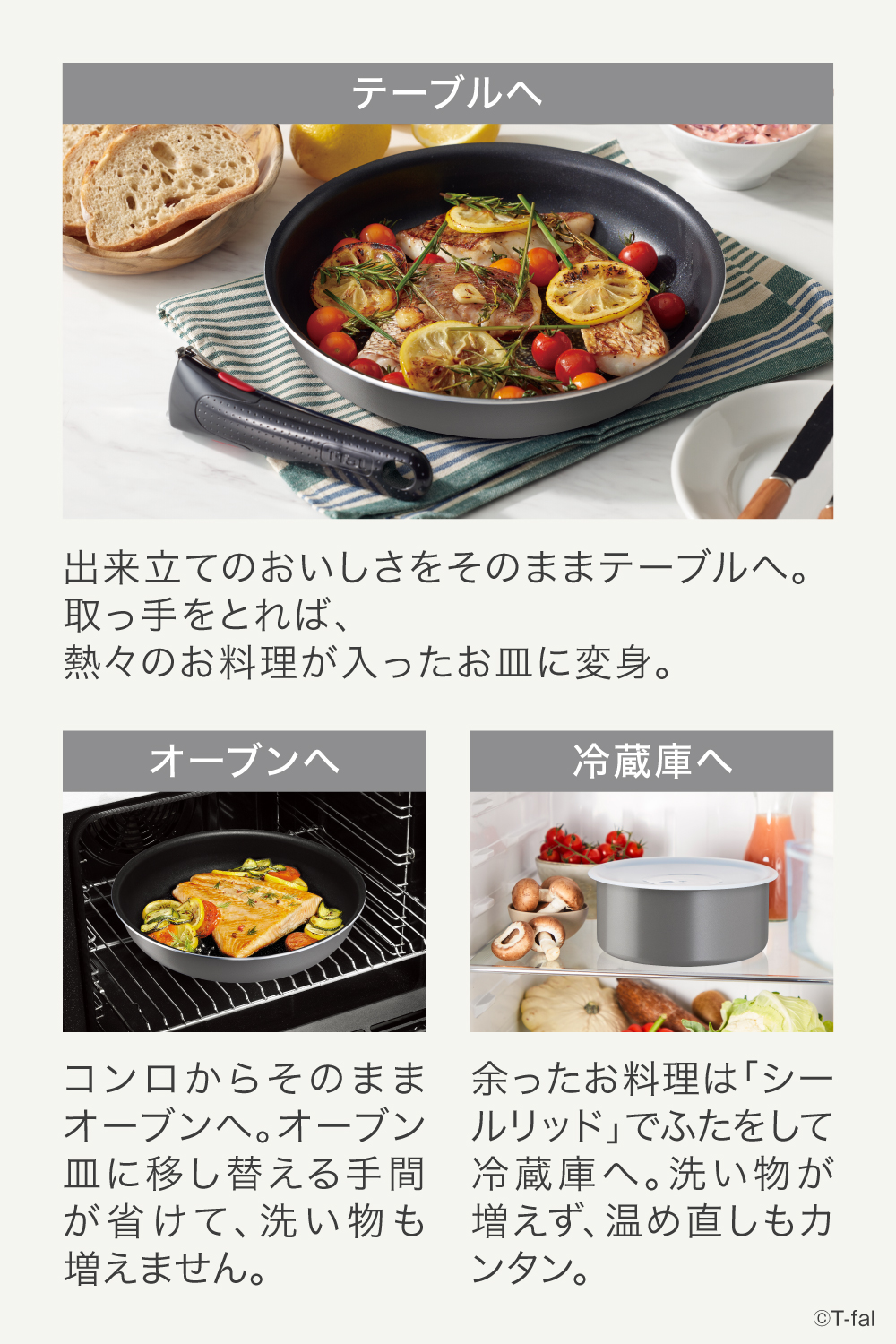 T-fal（ティファール） フライパン セット フレーズグレー インジニオ