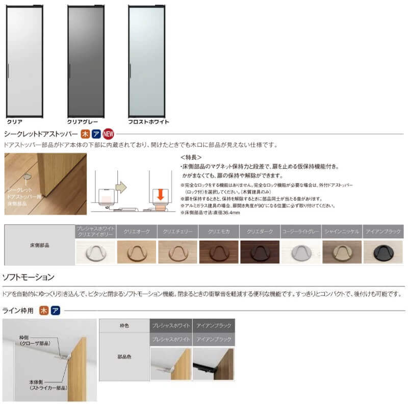 ラフィス 室内ドア 標準ドア ライン枠 3方枠 RZA アルミガラス 06524